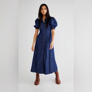 Free People Debbie Jean Denim Dress, Size L